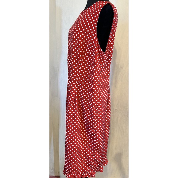 Melissa Harper MHM Red White Polka Dots Dress Sleeveless Zipper Minnie Mouse - Picture 3 of 11